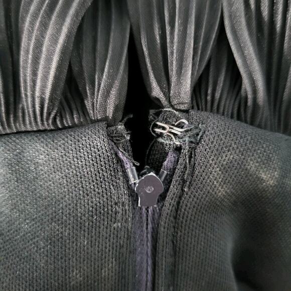 Vintage Black V-neck Ruffled Maxi Formal Dress Size 10 Goth Witch Vamp Sexy Glam - Picture 12 of 15